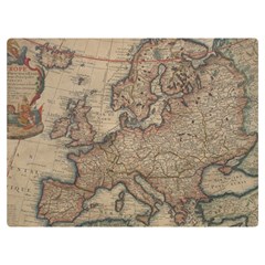 Old Vintage Classic Map Of Europe Premium Plush Fleece Blanket (extra Small) by Paksenen