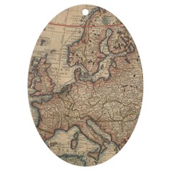 Old Vintage Classic Map Of Europe Uv Print Acrylic Ornament Oval by Paksenen