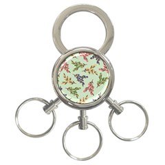 Berries Flowers Pattern Print 3-ring Key Chain