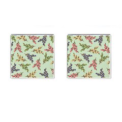 Berries Flowers Pattern Print Cufflinks (square)