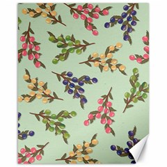 Berries Flowers Pattern Print Canvas 16  X 20 