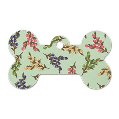 Berries Flowers Pattern Print Dog Tag Bone (two Sides)