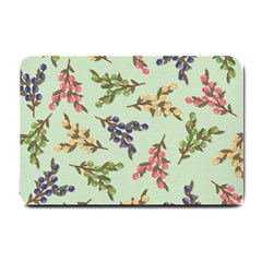 Berries Flowers Pattern Print Small Doormat by Maspions