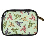 Berries Flowers Pattern Print Digital Camera Leather Case Back