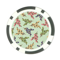 Berries Flowers Pattern Print Poker Chip Card Guard (10 Pack)