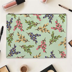 Berries Flowers Pattern Print Cosmetic Bag (xl)