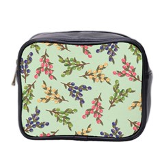 Berries Flowers Pattern Print Mini Toiletries Bag (two Sides)