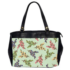 Berries Flowers Pattern Print Oversize Office Handbag (2 Sides)