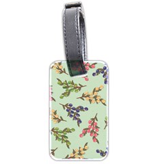 Berries Flowers Pattern Print Luggage Tag (two Sides) by Maspions