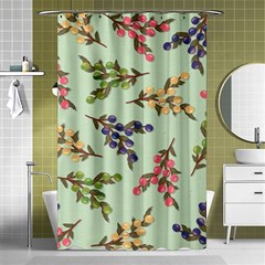 Berries Flowers Pattern Print Shower Curtain 48  X 72  (small)  by Maspions