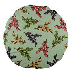 Berries Flowers Pattern Print Large 18  Premium Flano Round Cushions