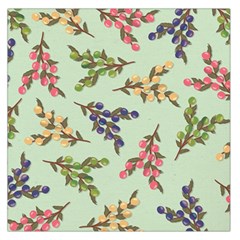 Berries Flowers Pattern Print Square Satin Scarf (36  X 36 )