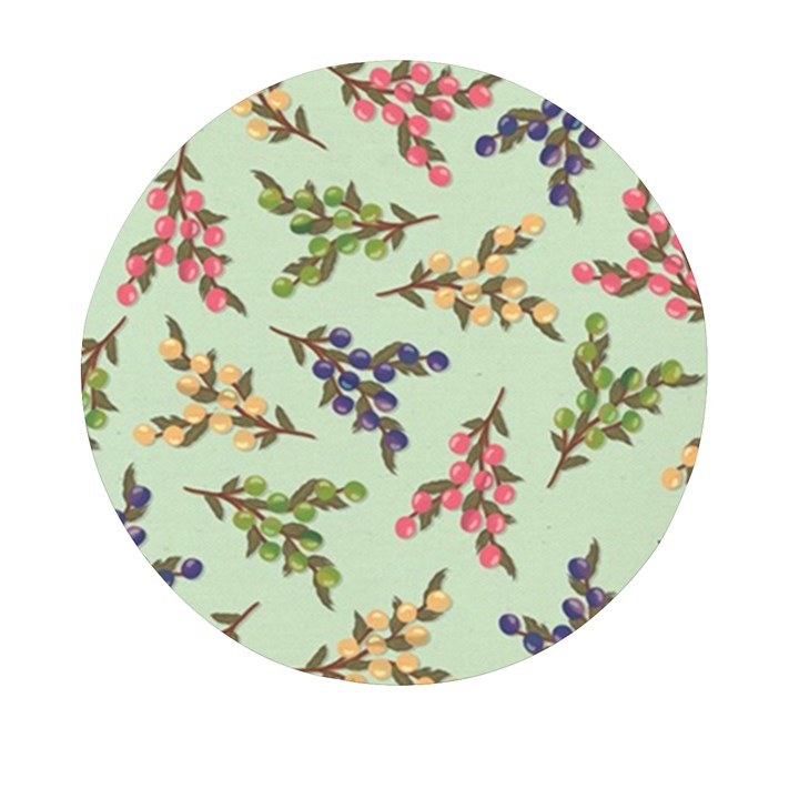 Berries Flowers Pattern Print Mini Round Pill Box