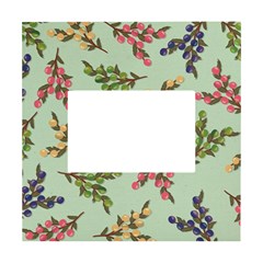 Berries Flowers Pattern Print White Box Photo Frame 4  X 6 