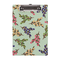 Berries Flowers Pattern Print A5 Acrylic Clipboard by Maspions