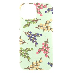 Berries Flowers Pattern Print Iphone 15 Black Uv Print Pc Hardshell Case by Maspions