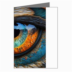 Eye Bird Feathers Vibrant Greeting Card by Hannah976