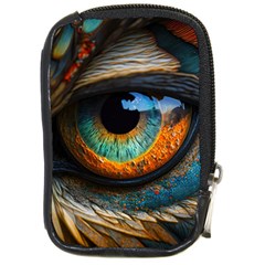 Eye Bird Feathers Vibrant Compact Camera Leather Case by Hannah976