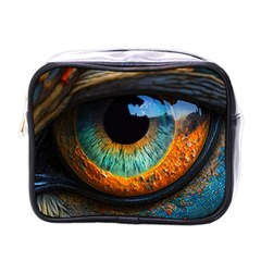 Eye Bird Feathers Vibrant Mini Toiletries Bag (one Side) by Hannah976