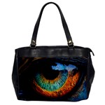 Eye Bird Feathers Vibrant Oversize Office Handbag Front