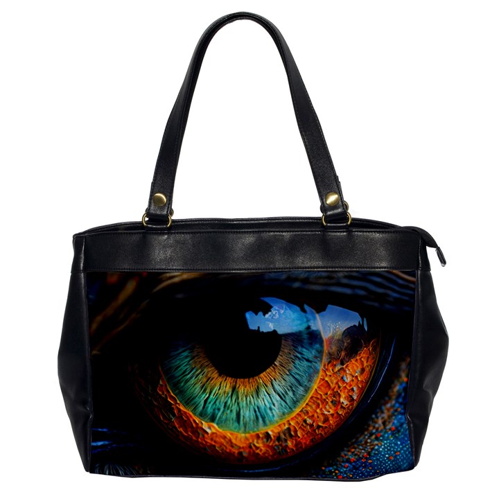 Eye Bird Feathers Vibrant Oversize Office Handbag