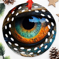 Eye Bird Feathers Vibrant Ornament (round Filigree)