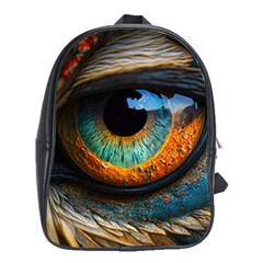 Eye Bird Feathers Vibrant School Bag (xl) by Hannah976