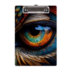 Eye Bird Feathers Vibrant A5 Acrylic Clipboard by Hannah976