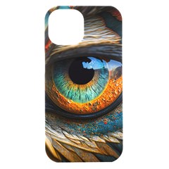 Eye Bird Feathers Vibrant Iphone 15 Black Uv Print Pc Hardshell Case by Hannah976