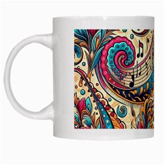 Paisley Print Musical Notes White Mug