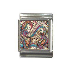 Paisley Print Musical Notes Italian Charm (13mm) by RiverRootz