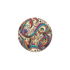 Paisley Print Musical Notes Golf Ball Marker (4 Pack) by RiverRootz