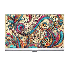 Paisley Print Musical Notes Business Card Holder by RiverRootz