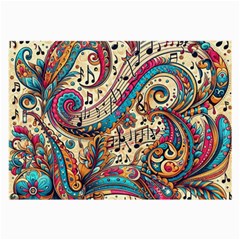 Paisley Print Musical Notes Large Glasses Cloth (2 Sides) by RiverRootz