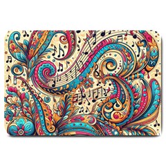 Paisley Print Musical Notes Large Doormat by RiverRootz