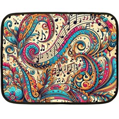 Paisley Print Musical Notes Fleece Blanket (mini) by RiverRootz