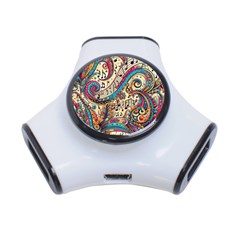 Paisley Print Musical Notes 3-port Usb Hub by RiverRootz