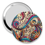 Paisley Print Musical Notes 3  Handbag Mirrors Front