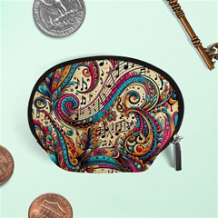 Paisley Print Musical Notes Accessory Pouch (small)