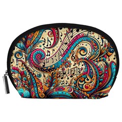 Paisley Print Musical Notes Accessory Pouch (large) by RiverRootz