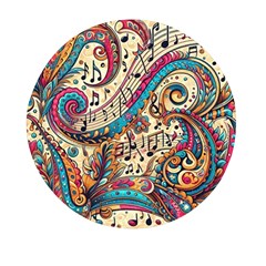 Paisley Print Musical Notes Mini Round Pill Box by RiverRootz