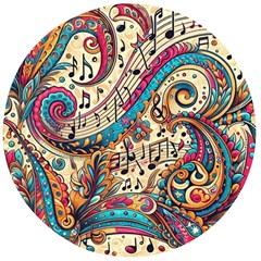 Paisley Print Musical Notes Wooden Bottle Opener (round) by RiverRootz