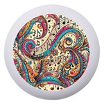 Paisley Print Musical Notes Dento Box with Mirror Front