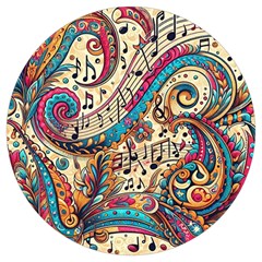 Paisley Print Musical Notes Round Trivet by RiverRootz