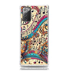 Paisley Print Musical Notes Samsung Galaxy Note 20 Tpu Uv Case by RiverRootz