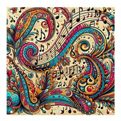 Paisley Print Musical Notes Banner And Sign 4  X 4  by RiverRootz