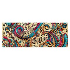 Paisley Print Musical Notes Banner And Sign 8  X 3  by RiverRootz