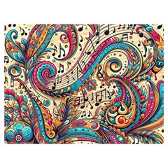 Paisley Print Musical Notes Two Sides Premium Plush Fleece Blanket (baby Size) by RiverRootz