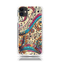 Paisley Print Musical Notes Iphone 11 Tpu Uv Print Case by RiverRootz