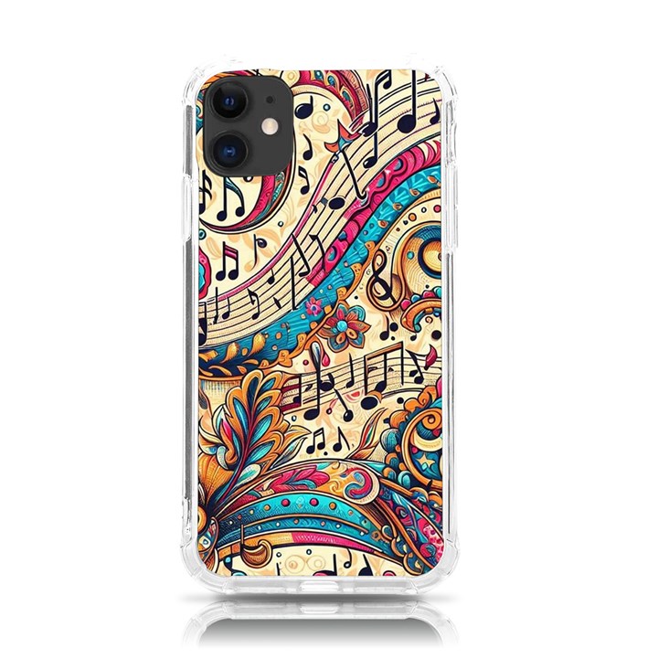 Paisley Print Musical Notes iPhone 11 TPU UV Print Case